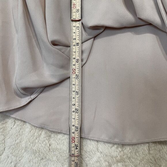 Trouve Long Sleeve Tie‎ / Lace-Up Neckline Blouse Beige Sz XS - Picture 3 of 7